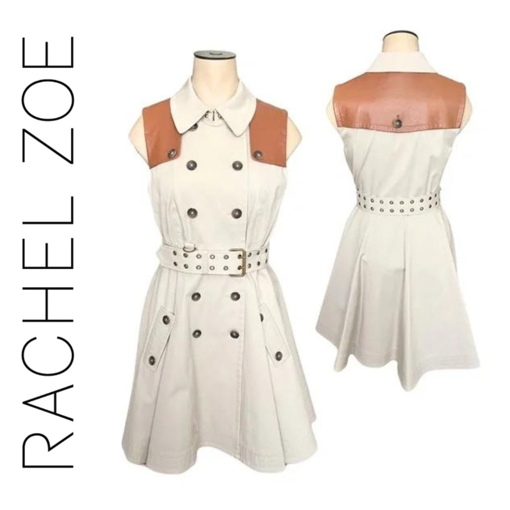 EUC Rochel Zoe Misses' "Gable" Sleeveless Trench Dress